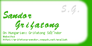 sandor grifatong business card